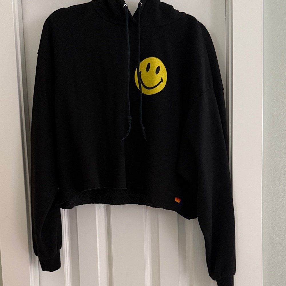 Aviator Nation Black Hoodie with Yellow 😊 Size Medium - ships fast!